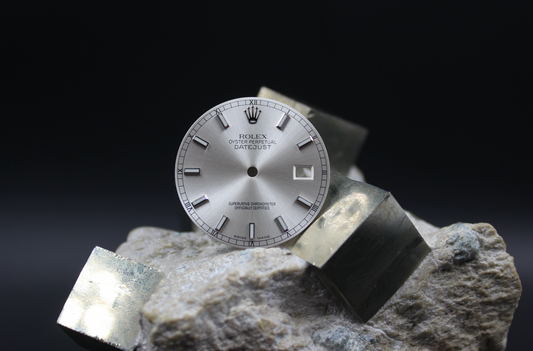 ROLEX DATEJUST 116240 116234 116200 116139 ECHTES SILBERNES ZIFFERBLATT MIT LUMINOVA