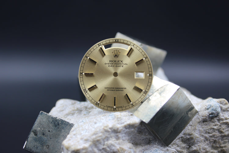 ROLEX DAYDATE 18238 18038 GENUINE CHAMPAGNE TRITIUM ROMAN MINUTE TRACK DIAL
