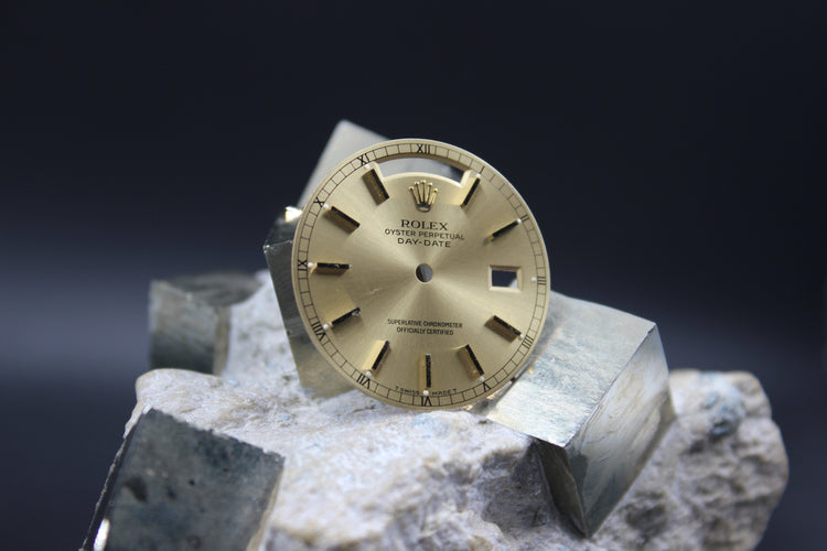 ROLEX DAYDATE 18238 18038 GENUINE CHAMPAGNE TRITIUM ROMAN MINUTE TRACK DIAL