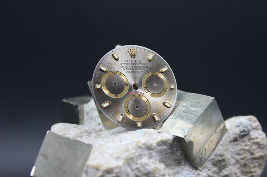 Rolex Daytona 116518 116523 116528 Original rhodiniertes, tropisches Zifferblatt mit Luminova