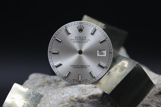 ROLEX DATEJUST 116240 116234 116200 116139 ECHTES SILBERNES ZIFFERBLATT MIT LUMINOVA