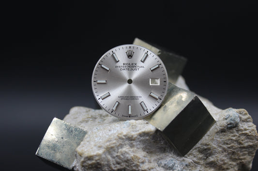 ROLEX DATEJUST 126200 126234 ECHTES SILBER-ZIFFERBLATT