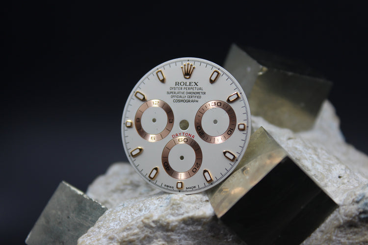 ROLEX DAYTONA ROSE GOLD 116515 116505 GENUINE IVORY DIAL LUMINOVA