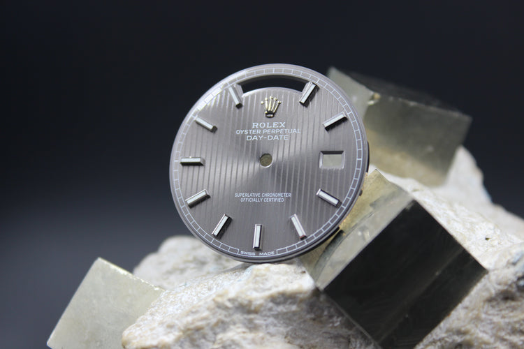 ROLEX DAYDATE 228239 228349 228206 GENUINE GREY TAPESTRY DIAL CHROMALIGHT