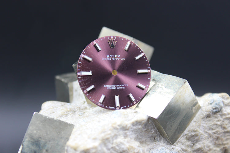 ROLEX OYSTER PERPETUAL 114200 GENUINE PURPLE GRAPE DIAL LUMINOVA
