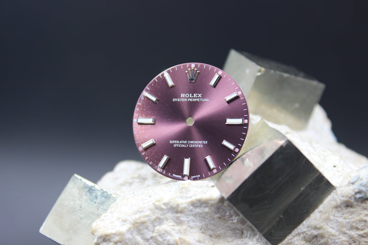 ROLEX OYSTER PERPETUAL 114200 GENUINE PURPLE GRAPE DIAL LUMINOVA