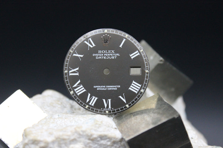 ROLEX DATEJUST 1601 1603 1600 GENUINE MATTE GREY BUCKLEY DIAL