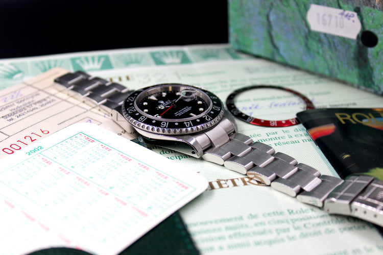 ROLEX GMT MASTER II 16710 P SERIAL FULL SET