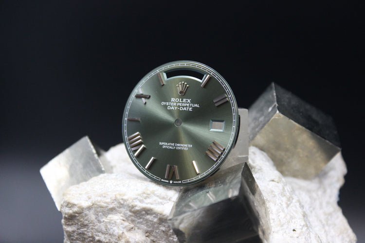 ROLEX DAYDATE 228239 228349RBR GENUINE ROMAN OLIVE DIAL