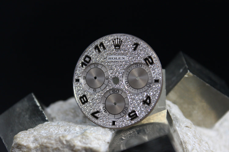 ROLEX DAYTONA 116519 116509 116589 GENUINE DIAMOND PAVED ARABIC DIAL
