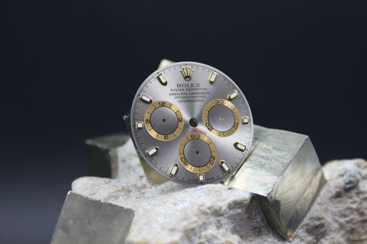 ROLEX DAYTONA 116518 116523 116528 GENUINE RHODIUM GREY DIAL LUMINOVA