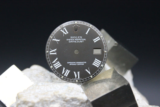 ROLEX DATEJUST 1601 1603 1600 GENUINE MATTE GREY BUCKLEY DIAL