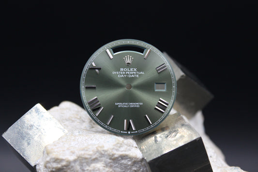 ROLEX DAYDATE 228239 228349RBR GENUINE ROMAN OLIVE DIAL